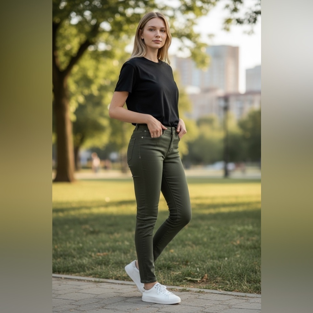 Missoni Army Green Skinny Jeans